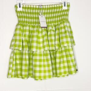 Girls Tommy Hilfiger Gingham Print Skirt in Sunny Lime